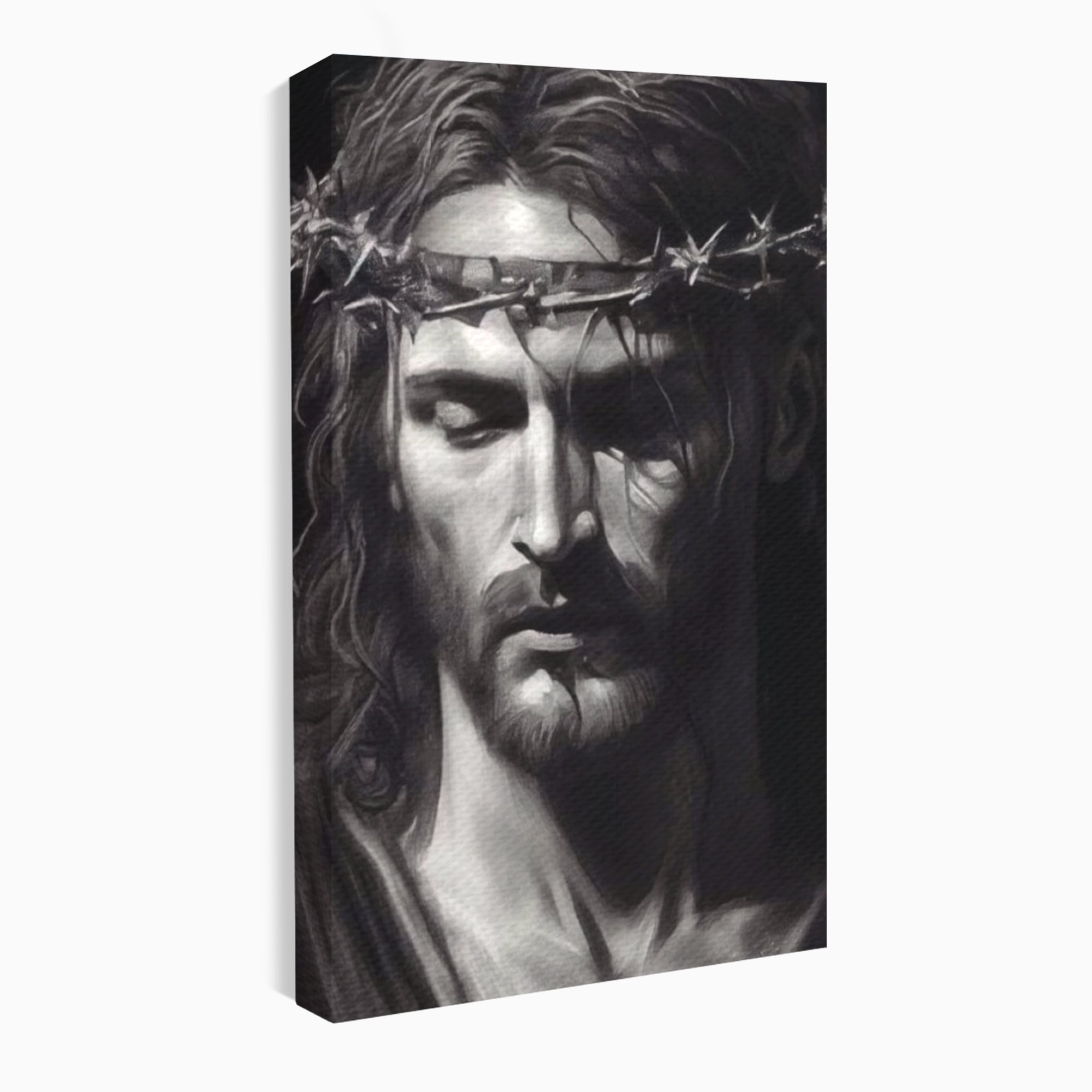 Tablou canvas cu tablou canvas cu portretul lui iisus, fara rama, pe sasiu de lemn